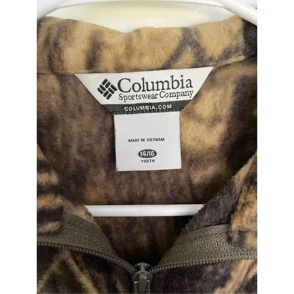Columbia Youth XL (14/16) Camouflage Fleece Zip Up Jacket